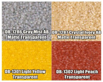 11/0 Miyuki Delica beads, DB1286, DB1287, DB1301, DB1302 - 5g, 10g