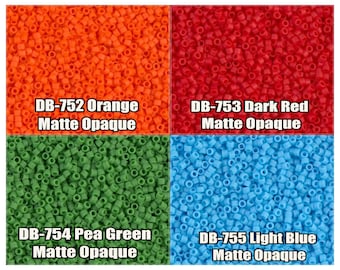 11/0 Miyuki Delica beads, DB752, DB753, DB754, DB755 - 5g, 10g