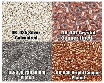 11/0 Miyuki Delica beads, DB035, DB037, DB038, DB040 - 5g, 10g