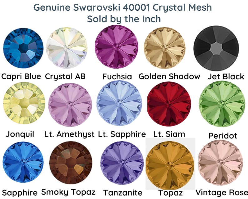 Crystal Mesh, 40001 Crystal Mesh, Strass Mesh, 18 Colors, Not Hot Fix, Sold by the Inch image 2