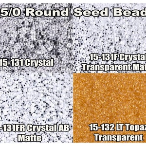 15/0 Miyuki Round Seed Beads or Rocailles. 8.2g tubes. 15-0131, 15-0131F, 15-0131FR, 15-0132