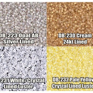 11/0 Miyuki Delica Perlen, DB223, DB230, DB231, DB232 - 5g, 10g