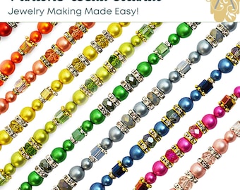 Pantone One, 7-1/2 in Bead Strands by Jesse James Beads. Tangelo, Macciato, Empire, Leek, Classic & Love Bird Colors, Beading Made Simple!