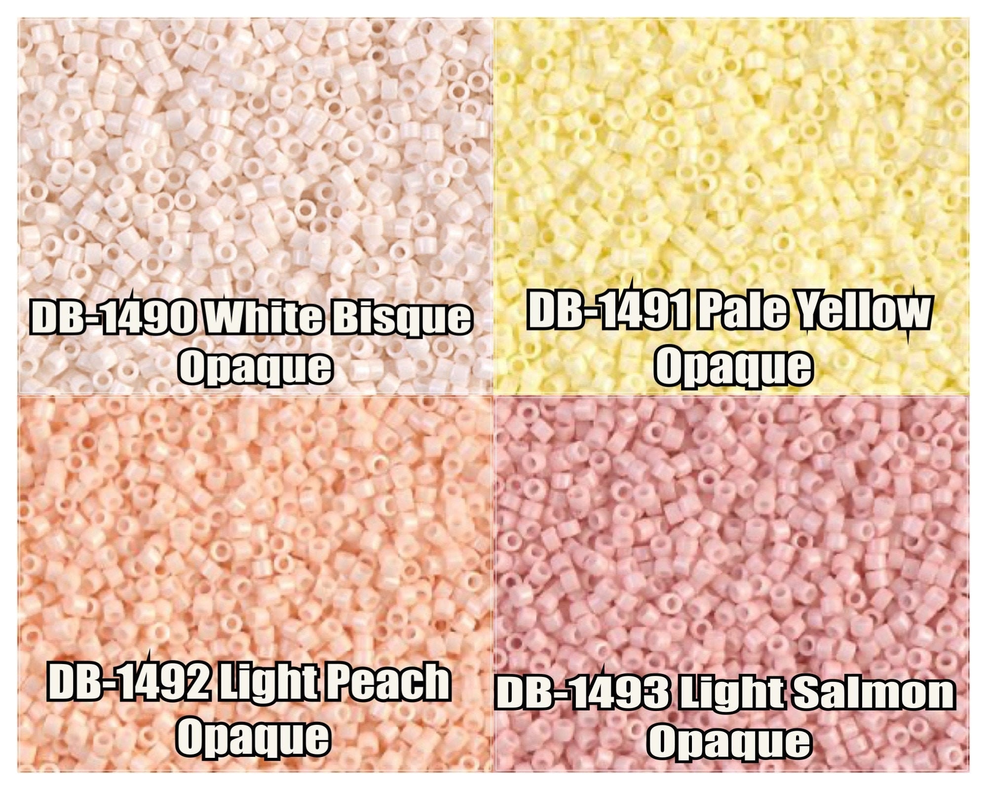 11/0 Miyuki Delica Beads, DB1490, DB1491, DB1492, DB1493 - 5g, 10g
