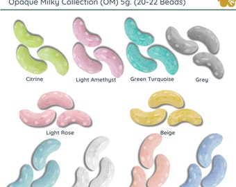 Arcos par Puca, OPAQUE Milky Collection, 5g. (20-22 Beads) + 2 Free Patterns. 10 Colors to Choose From!