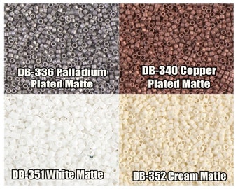 11/0 Miyuki Delica beads, DB336, DB340, DB351, DB352 - 5g, 10g