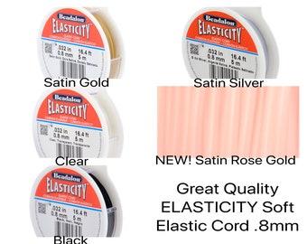 ELASTICITY .8mm Elastic Stretch Cord by Beadalon 4 Colors