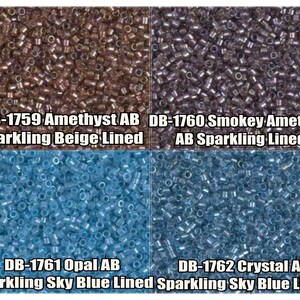 11/0 Miyuki Delica Perlen, DB1759, DB1760, DB1761, DB1762 - 5g, 10g