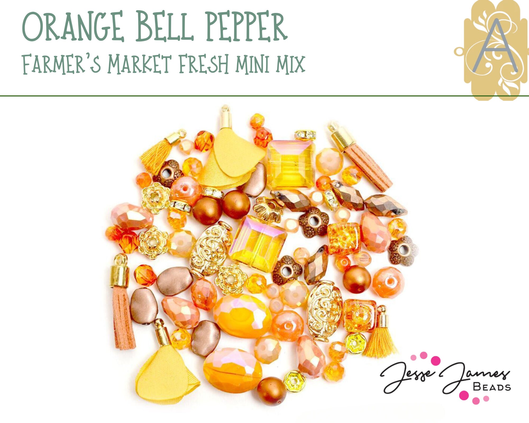 Farmers Market Fresh! Orange Bell Pepper Mini Mix by Jesse James Beads