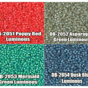 11/0 Miyuki Delica Perlen, DB2051, DB2052, DB2053, DB2054 - 5g, 10g