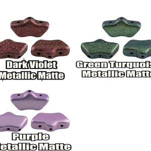 DELOS par Puca 5g + Free Pattern - Dark Violet Metallic Matte, Green Turquoise Metallic Matte, Purple Metallic Matte