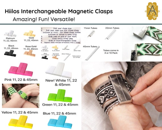 HIILOS Interchangeable Magnetic Clasps, 3 Sizes, 9 Colors, Order