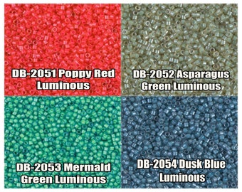 11/0 Miyuki Delica beads, DB2051, DB2052, DB2053, DB2054 - 5g, 10g