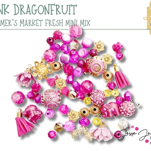 Frescos do mercado de fazendeiros! Mini Mix de Dragonfruit rosa por Jesse James Beads. A sobremesa está servida!