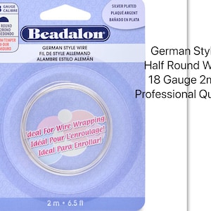 18 Gauge, Half Round German Style Wire, Tarnish Resistant Silver Plate, 2m. 6.5 ft.