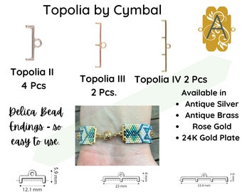 2 or 4 Pcs, TOPOLIA, Cymbal Bead Ending\Connector, for Delica, Seed Beads & More, Topolia 11, Topolia III, Topolia IV