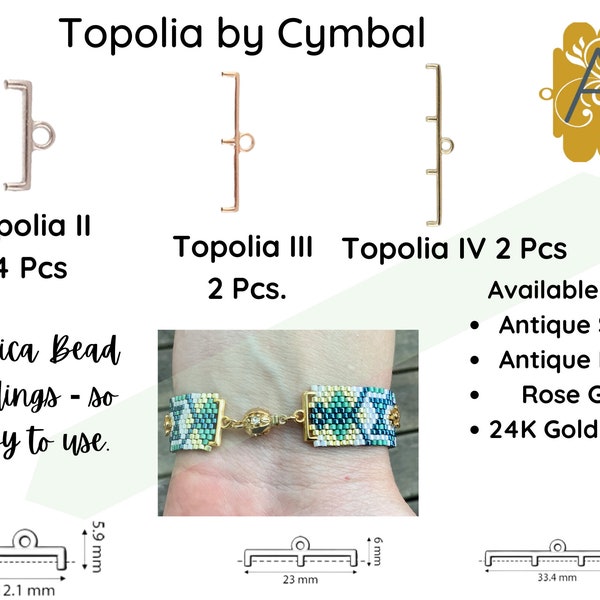 2 or 4 Pcs, TOPOLIA, Cymbal Bead Ending\Connector, for Delica, Seed Beads & More, Topolia 11, Topolia III, Topolia IV