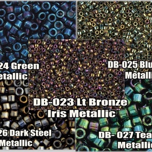 5g, 10g 11/0 Miyuki Delica-kralen, DB023, DB024, DB025, DB026, DB027