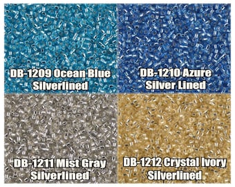 11/0 Miyuki Delica-kralen, DB1209, DB1210, DB1211, DB1212 - 5 g, 10 g