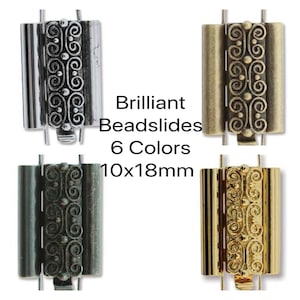 Cierre de tubo BEADSLIDE de 10 x 18 mm, SQUIGGLE, para cuentas delicas y de semillas de hasta 8\0