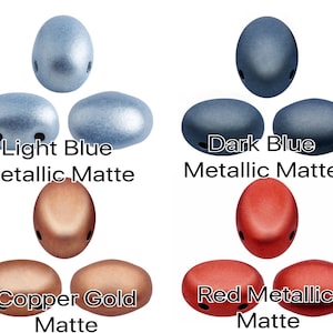 Samos® par Puca® 5g.- 20 count + Free Patterns - Metallic Light Blue, Dark Blue, Red and Copper Gold Matte