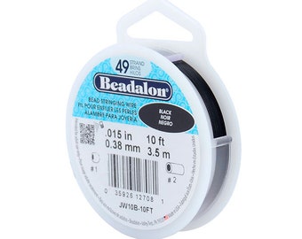 Beadalon, 49 Strand .015" Diameter Stringing Wire, Stainless Steel, Flexible, 10 or 30 Feet
