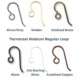 Tierracast Niobium French Hook Ear Wires, Regular Loop, Hypoallergenic