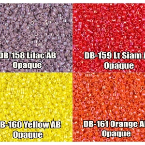 5g, 10g 11/0 Miyuki Delica beads, DB158, DB159, DB160, DB161