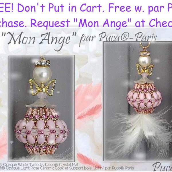 FREE Mon Ange Pattern! with any par Puca bead order, or the wooden "John" base. Just request 'Mon Ange' in the comments at checkout!