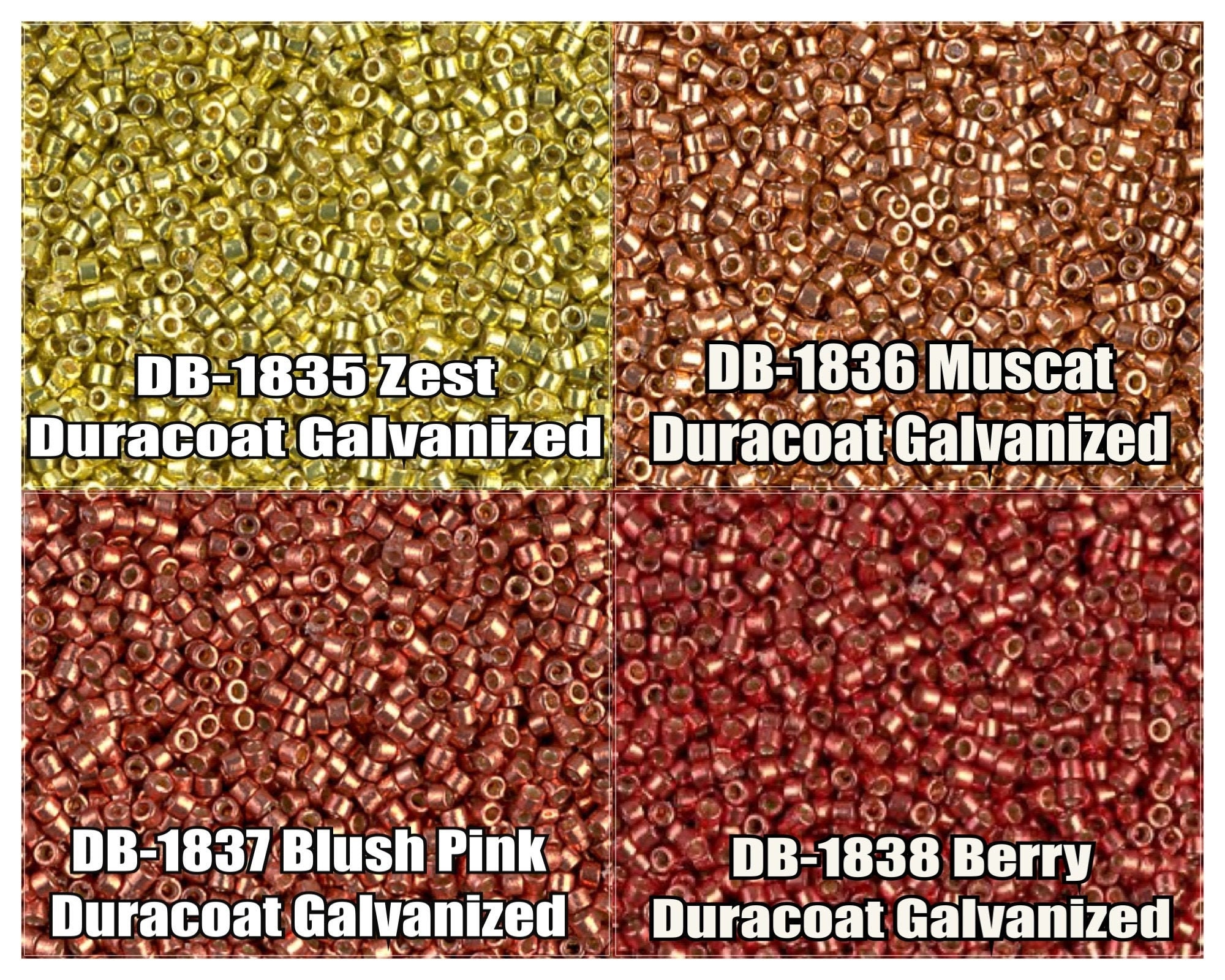 miyuki38 11/0 Miyuki Delica Beads, DB1835, DB1836, DB1837, DB1838 - 5g, 10g