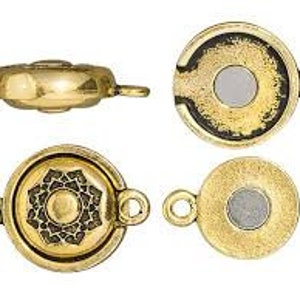 Bestselling LOTUS Magnetic Clasp, Very Secure, TierraCast, 4 Finishes Antique Gold 1 Set