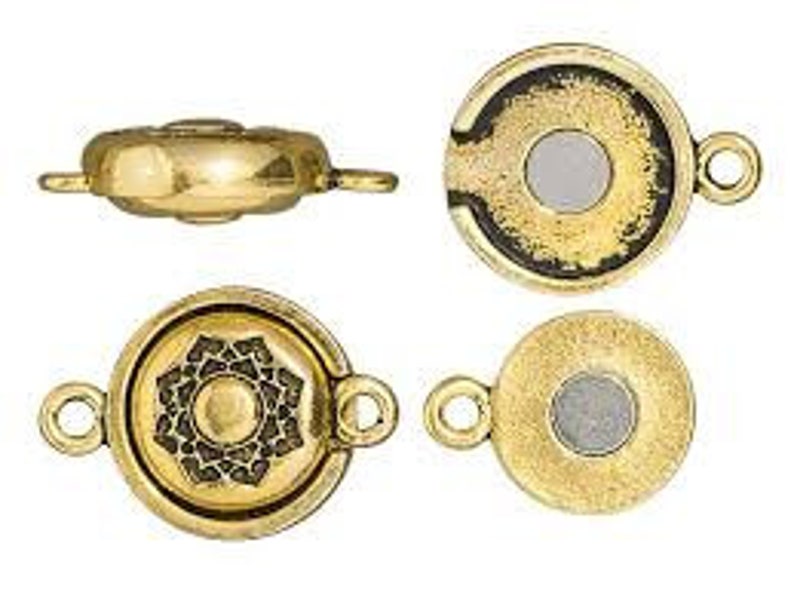 Bestselling LOTUS Magnetic Clasp, Very Secure, TierraCast, 4 Finishes Antique Gold 1 Set