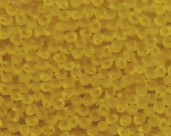 Miyuki Drop Beads 3.4mm, DP-0136F, Matte Transparent Yellow, 10g