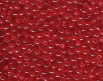 Miyuki Drop Beads 3.4mm, DP-0140, Transparent Red Orange, 10g