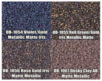11/0 Miyuki Delica beads, DB1054, DB1055, DB1056, DB1061 - 5g, 10g