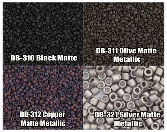 11/0 Miyuki Delica beads, DB310, DB311, DB312, DB321 - 5g, 10g