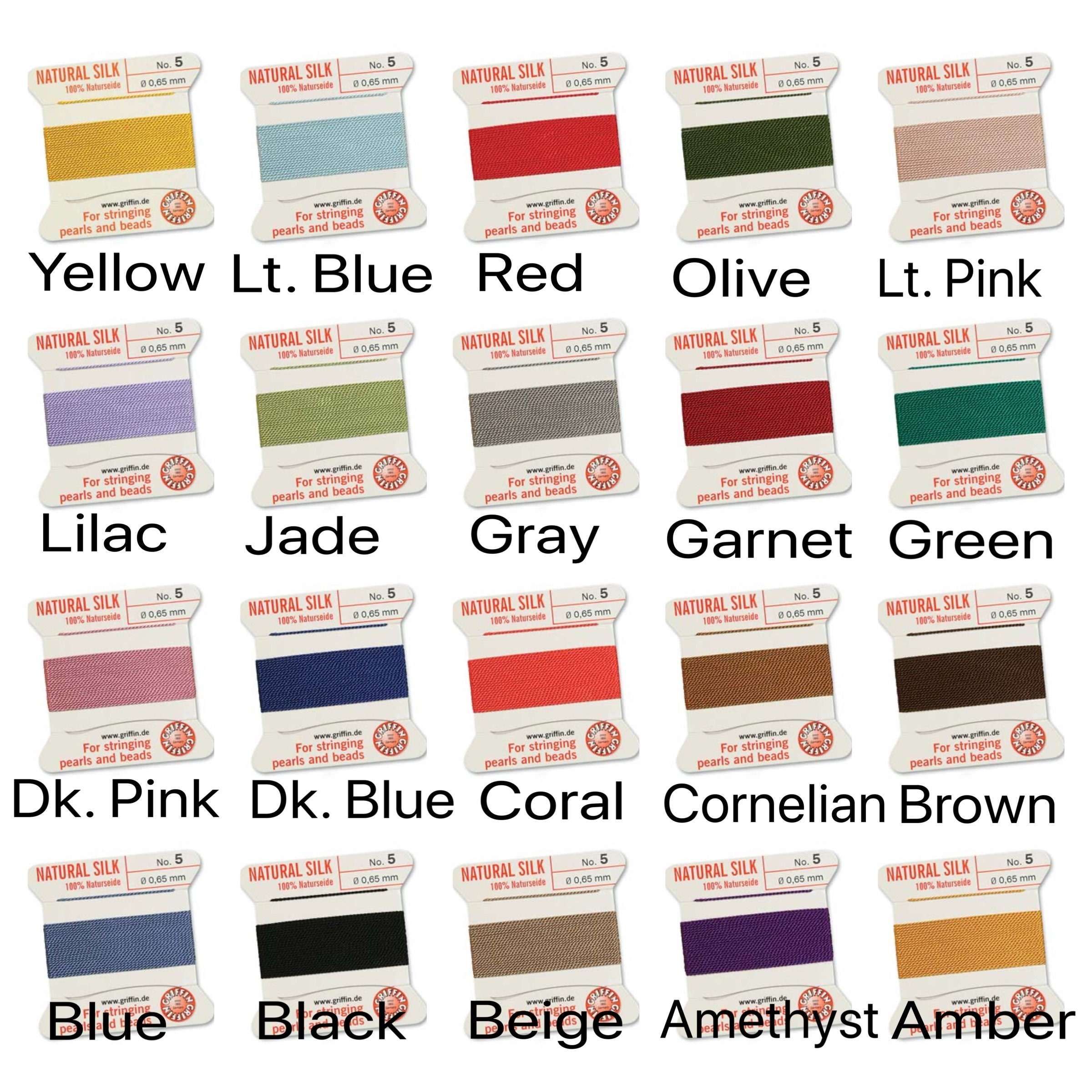 Size 5 Griffin Silk Knotting Cord 21 Colors 0.65mm Etsy