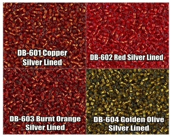 11/0 Miyuki Delica beads, DB601, DB602, DB603, DB604 - 5g, 10g