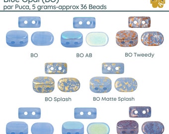 Lipsi par Puca, Blue Opal Collection, (5g ~ 36 beads), Don't Forget your 2 Free Patterns, 8 Colors to Choose From!