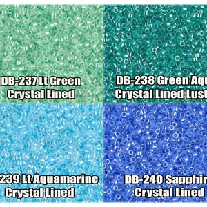 11/0 Miyuki Delica Perlen, DB237, DB238, DB239, DB240 - 5g, 10g