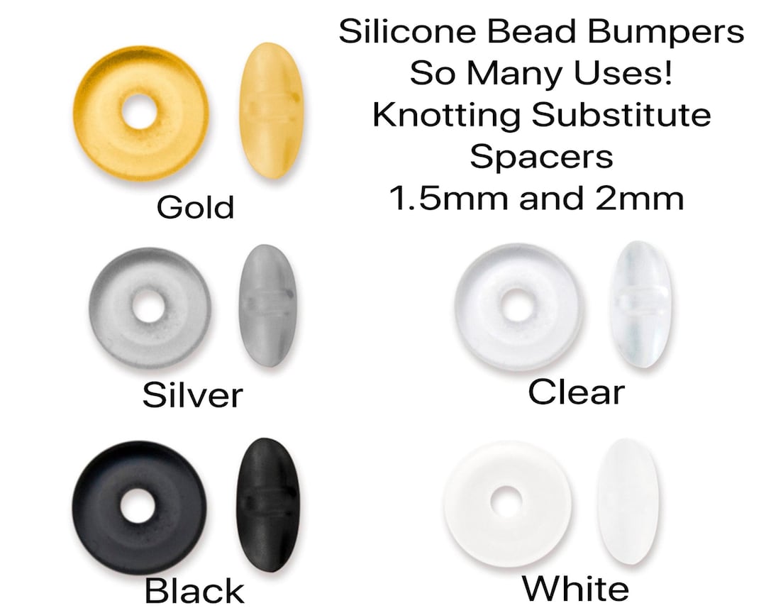 Silicone Bead Bumpers, Knotting Substitute or Spacers, 1.5 or 2 Mm
