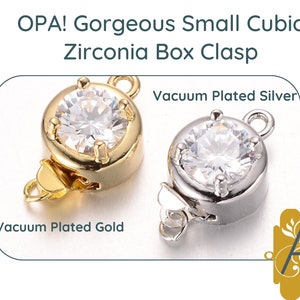 OPA Cubic Zirconia Box Clasp, AB Crystal, 1 Strand, 2 Finishes image 1