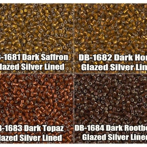 Perles Miyuki Delica 11/0, DB1681, DB1682, DB1683, DB1684 - 5 g, 10 g
