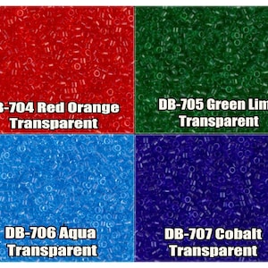 11/0 Miyuki Delica beads, DB704, DB705, DB706, DB707 - 5g, 10g