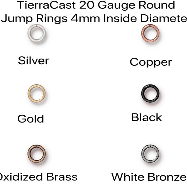 Best Jump Rings! 4mm 20 Gauge, TierraCast, 50 Pcs, 6 Finishes