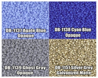 11/0 Miyuki Delica beads, DB1137, DB1138, DB1139, DB1151 - 5g, 10g