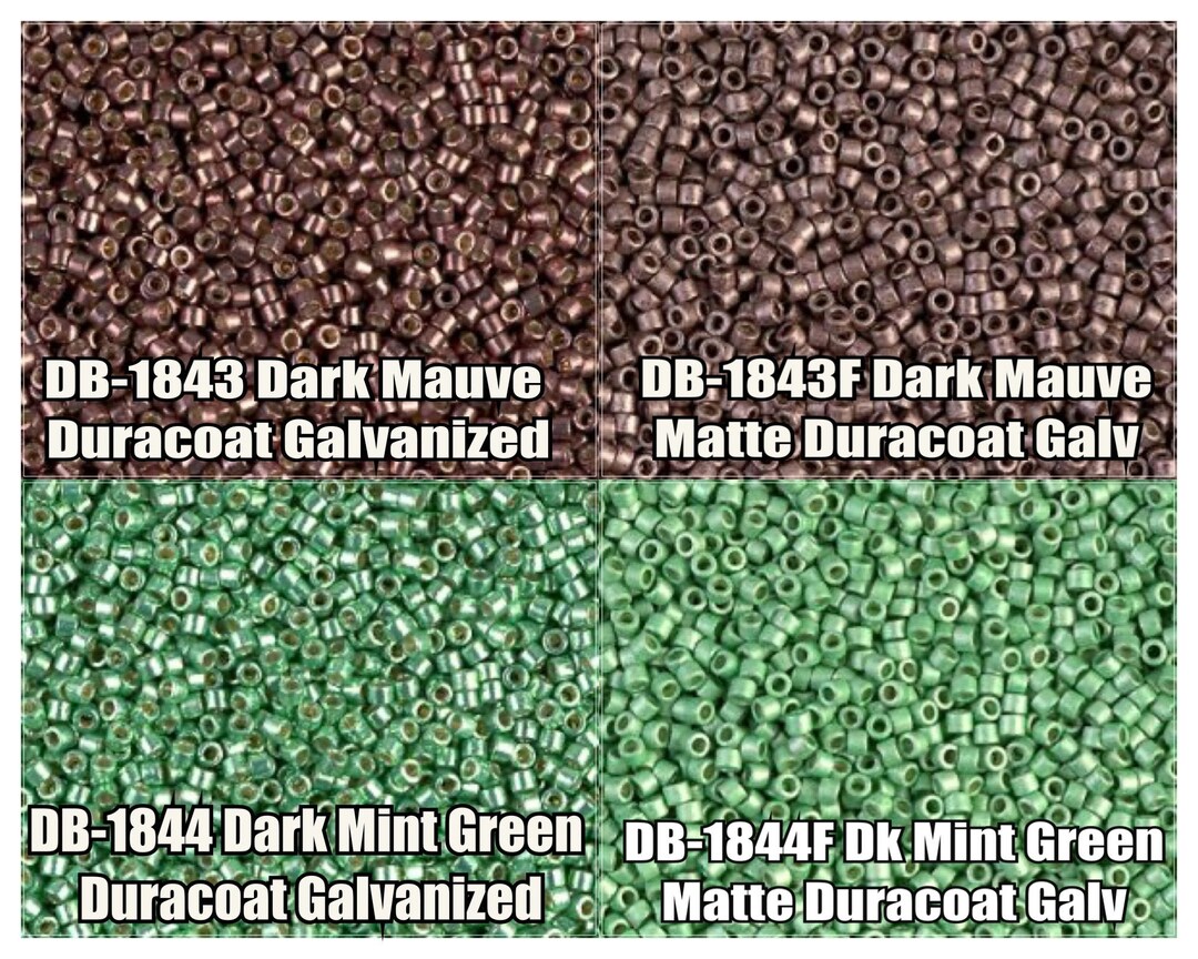 11/0 Miyuki Delica Beads, DB1843, DB1843F, DB1844, DB1844F - 5g