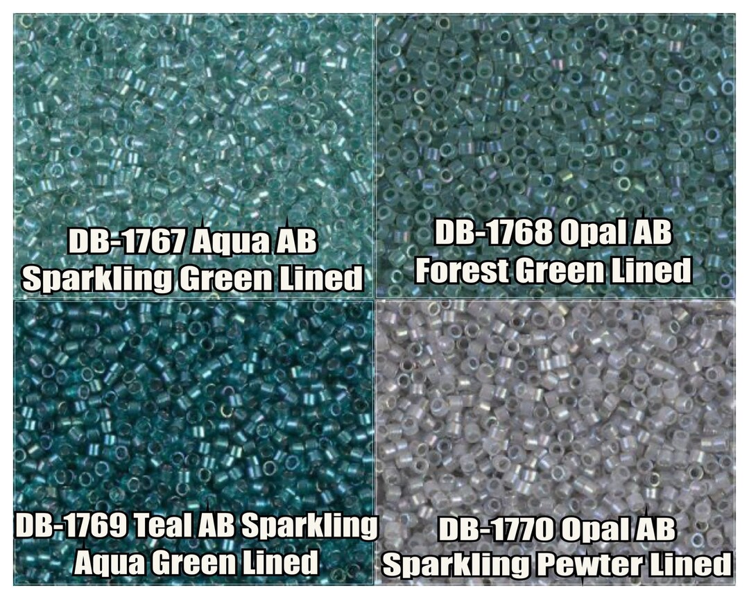 11/0 Miyuki Delica Beads, DB1767, DB1768, DB1769, DB1770 - 5g, 10g