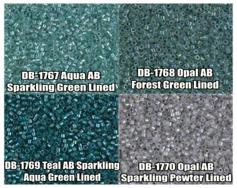 11/0 Miyuki Delica beads, DB1767, DB1768, DB1769, DB1770 - 5g, 10g
