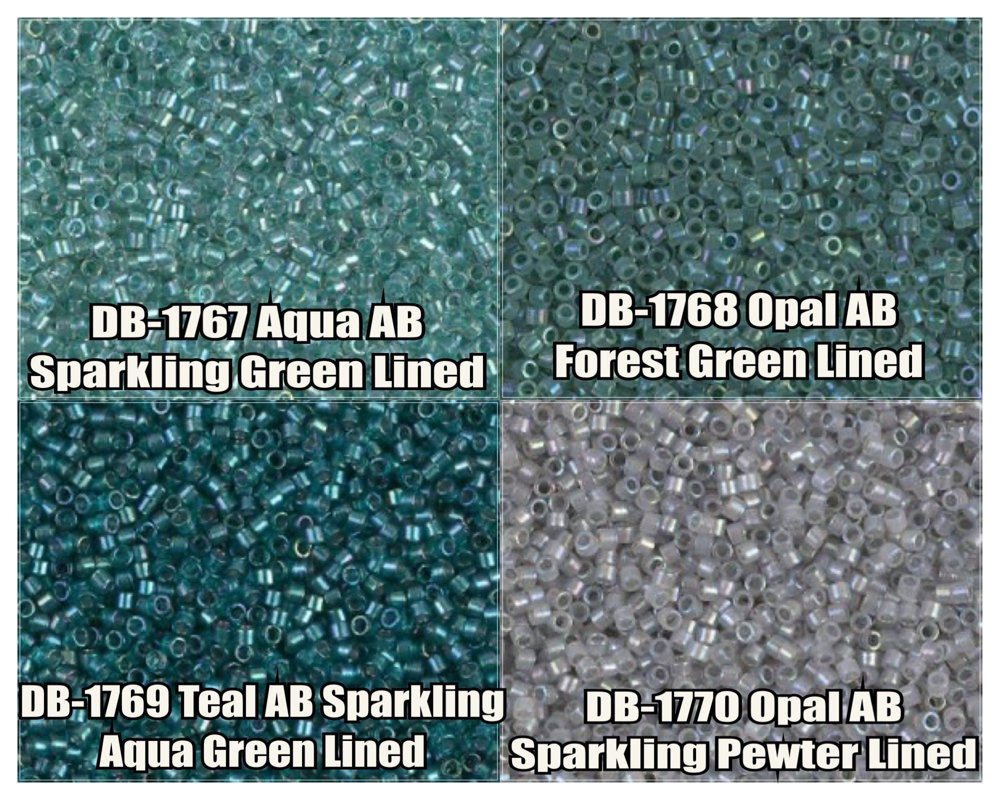 11/0 Miyuki Delica Beads, DB1767, DB1768, DB1769, DB1770 - 5g, 10g